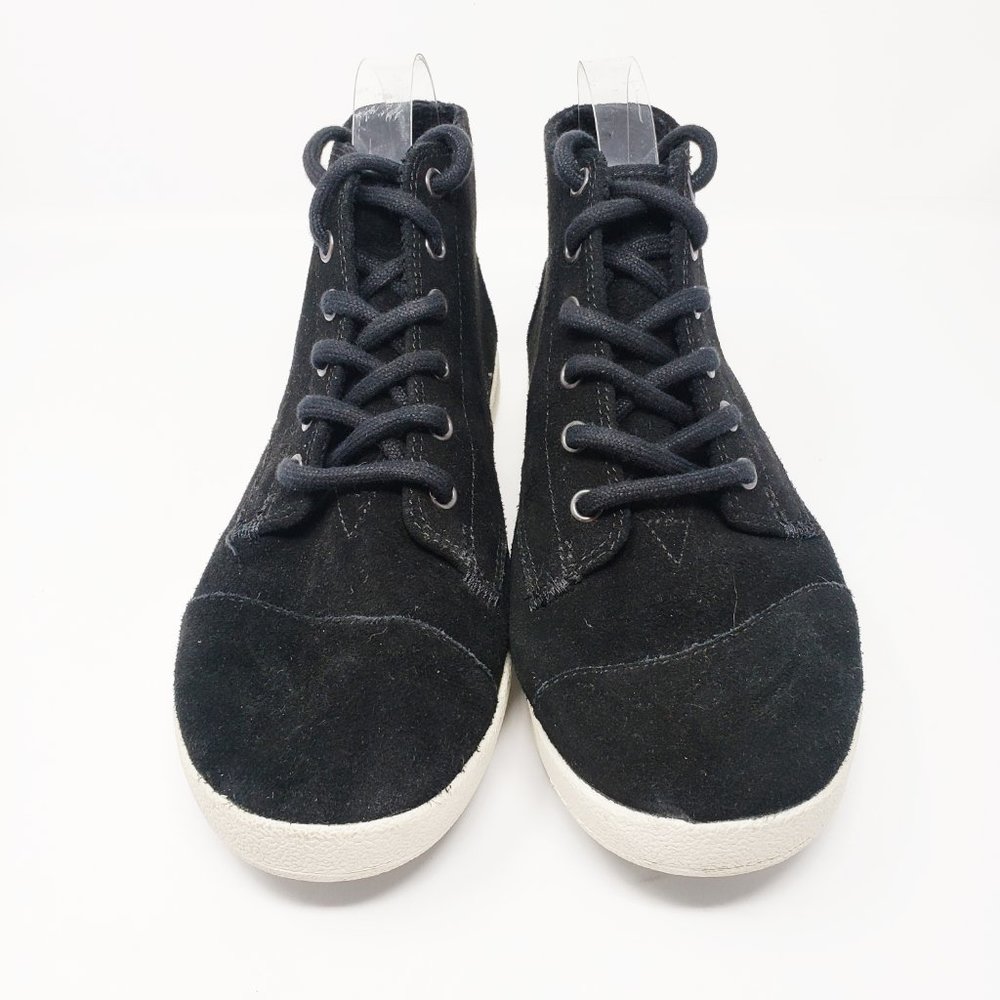 Toms Paseo High Top Black Suede Sneakers Shoes - Picture 2 of 7